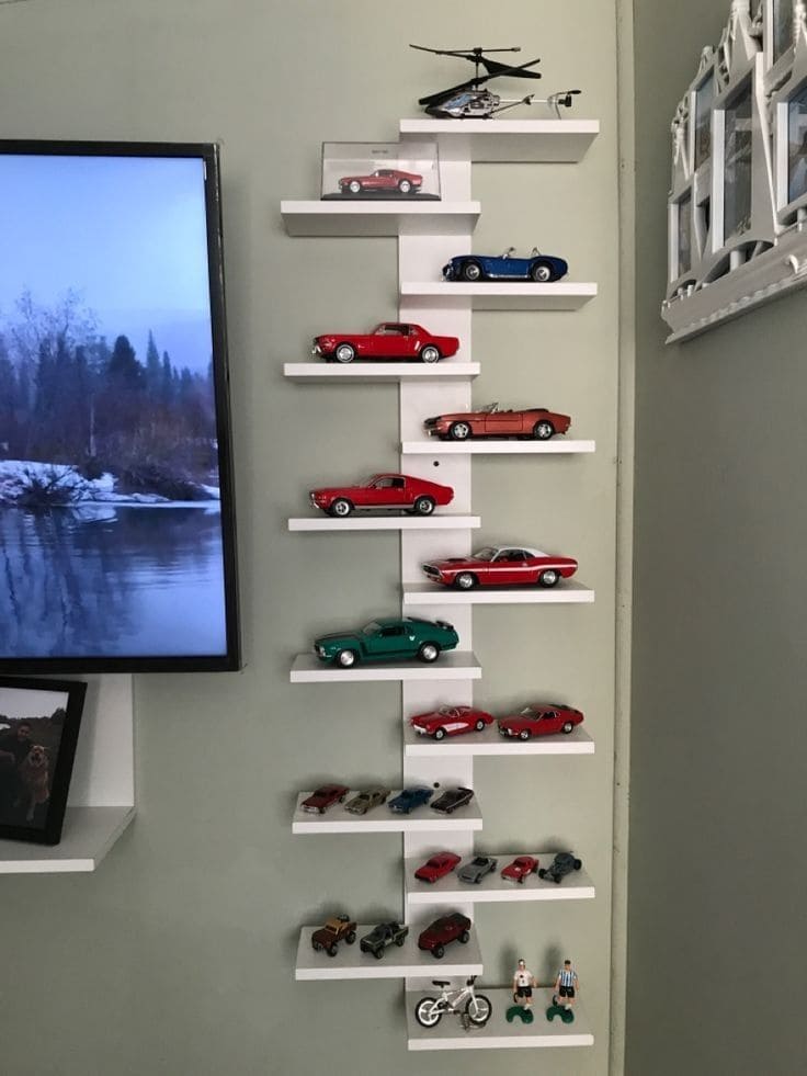 Zigzag Toy Car Display Wall