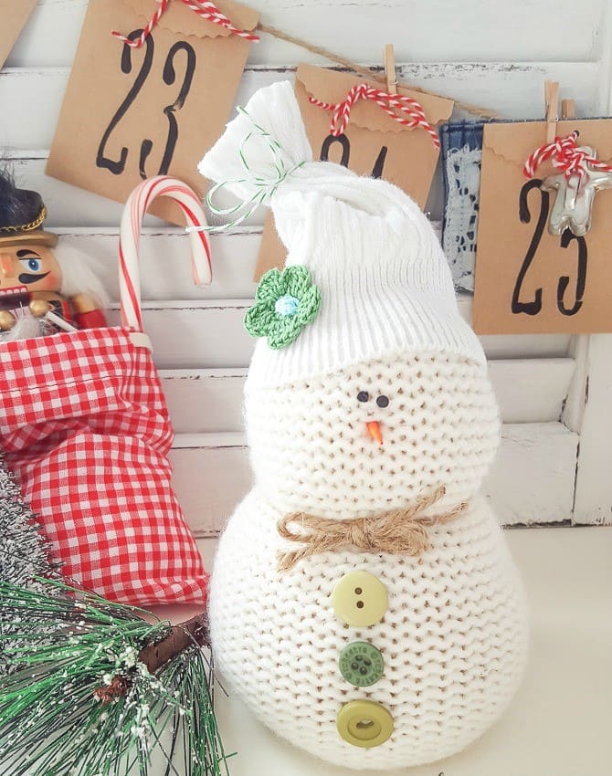 Adorable Sweater Snowman Decoration