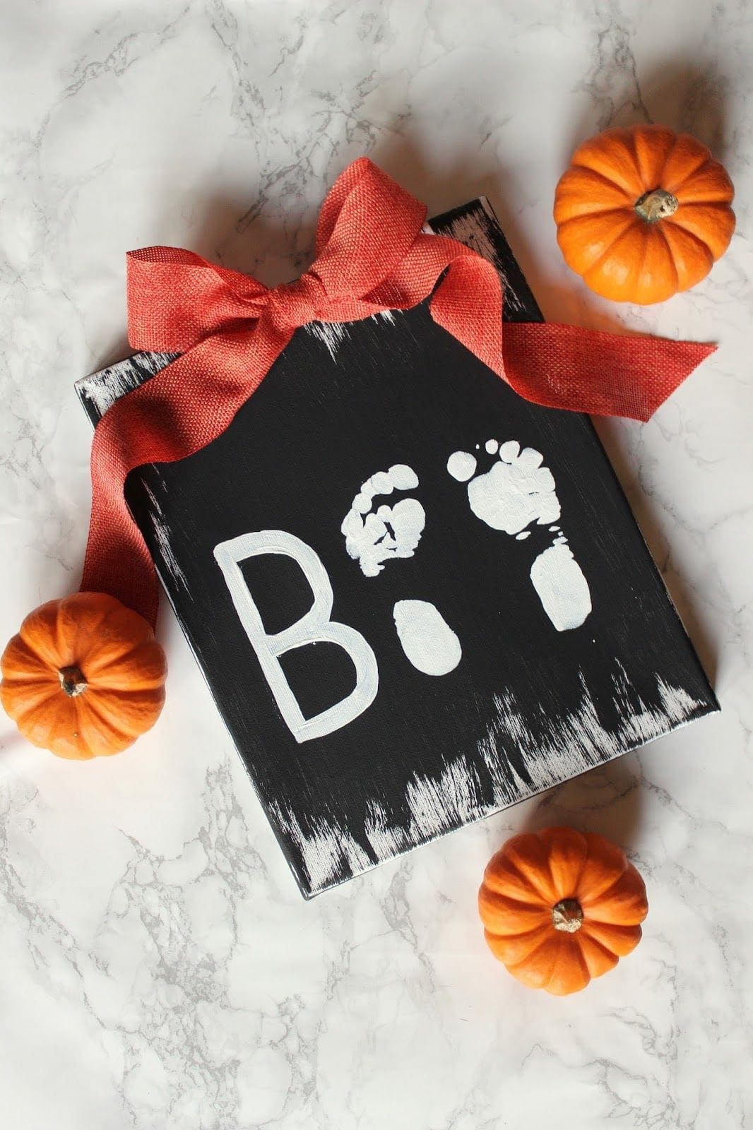 Baby Footprint Boo Canvas