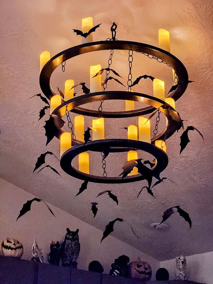 Bat Swarm Chandelier Glow