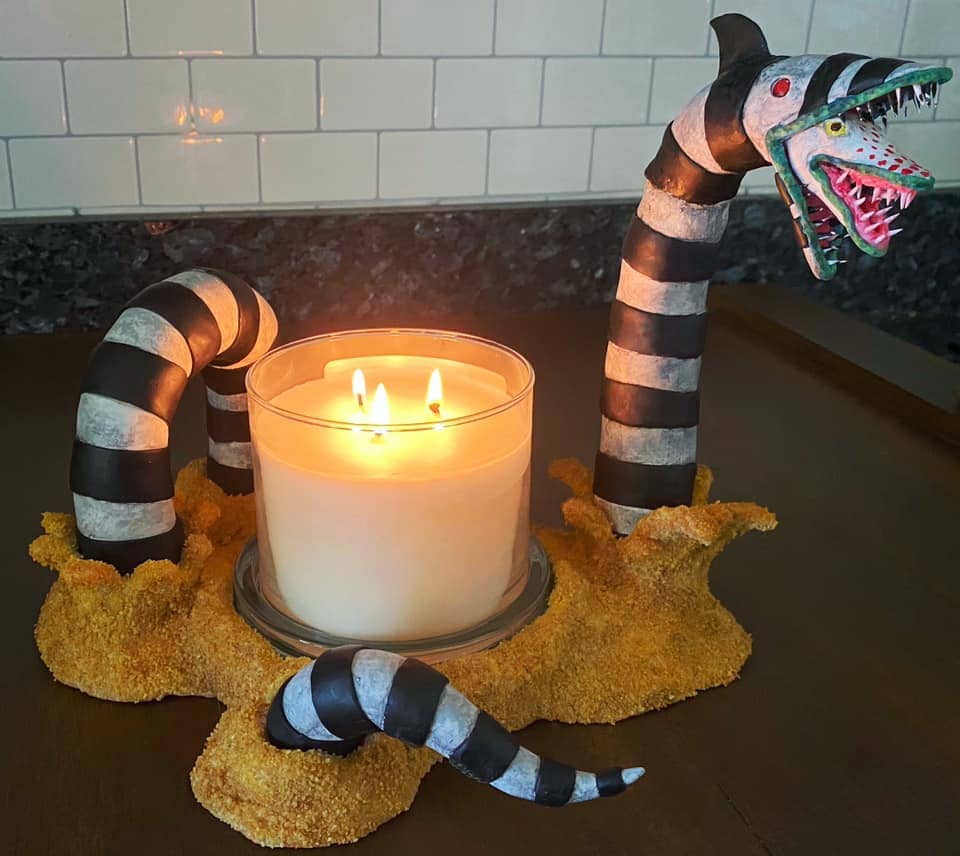 Beetlejuice Sandworm Candle Holder