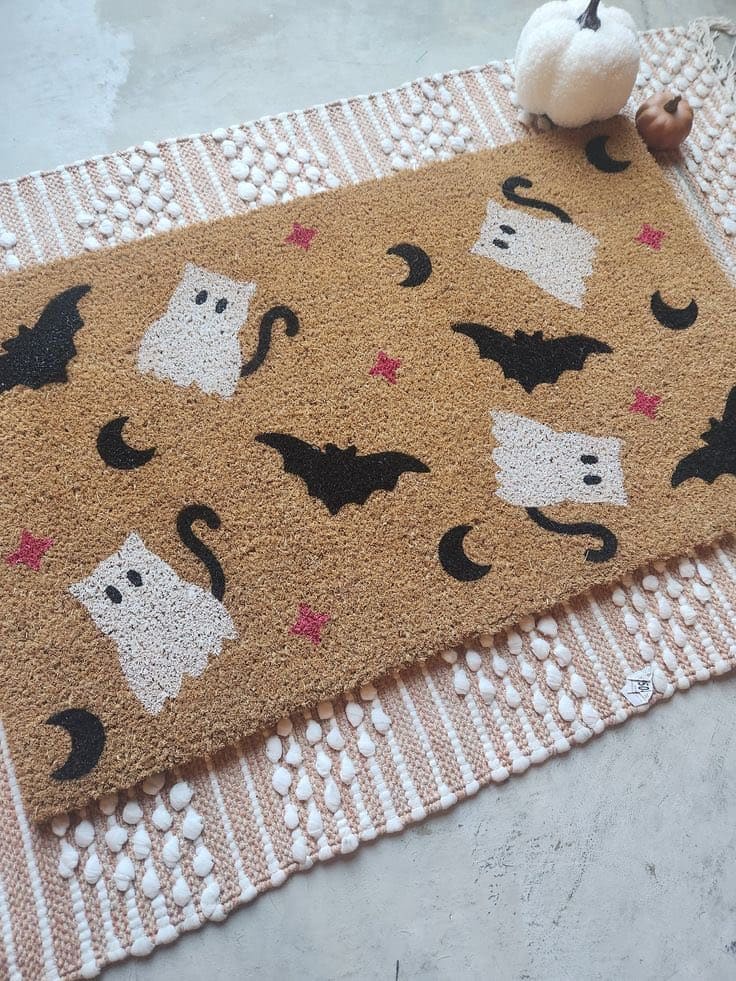Bewitched Cat Ghost Doormat