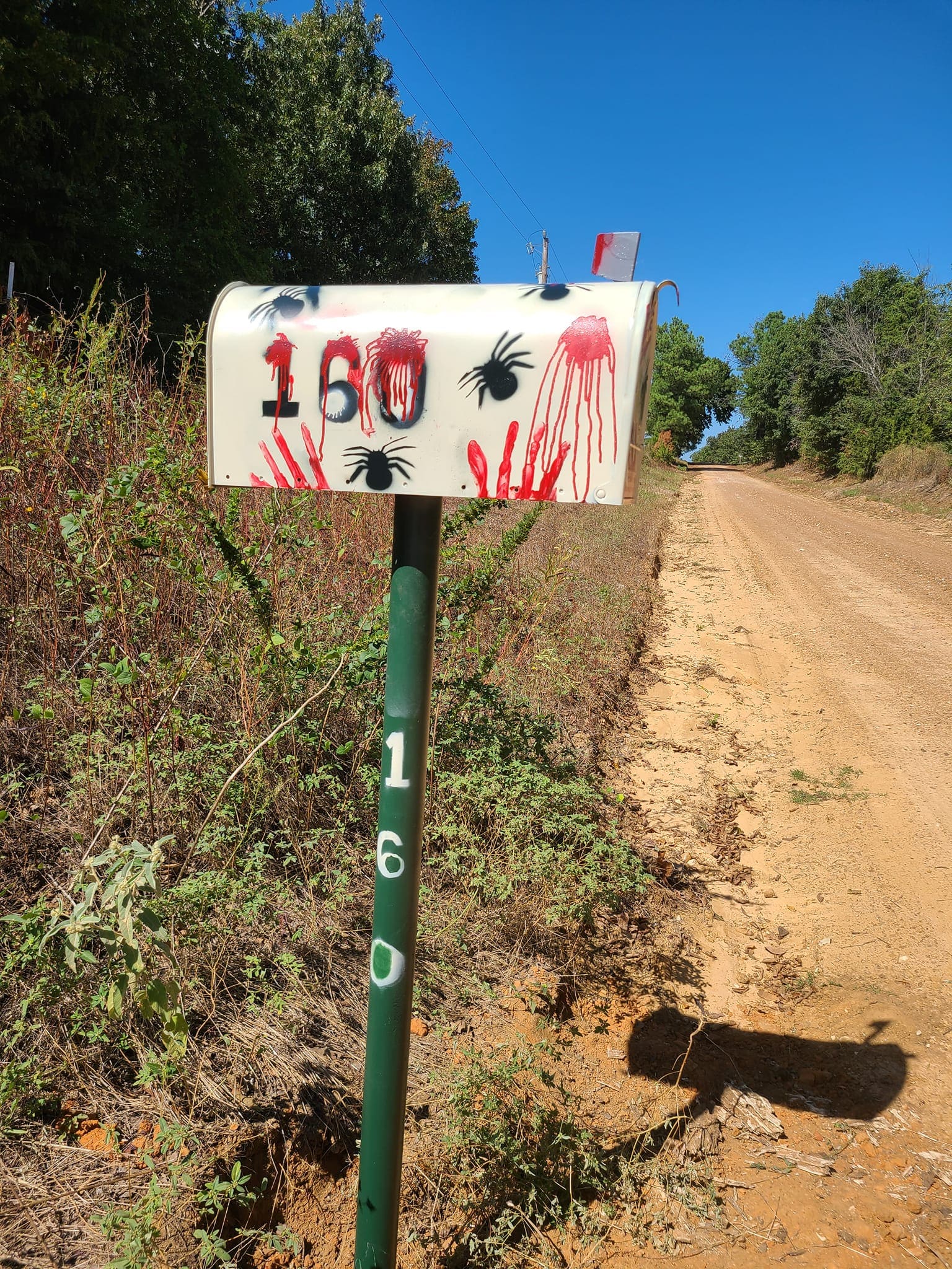 Bloody Handprint Halloween Mailbox