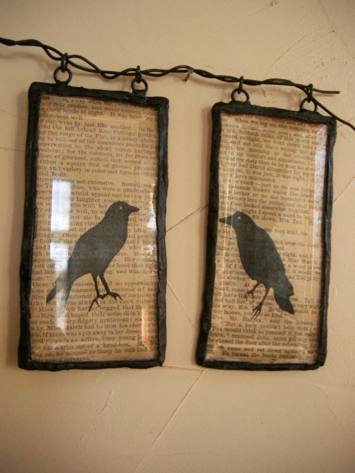 Book Page Raven Wall Art