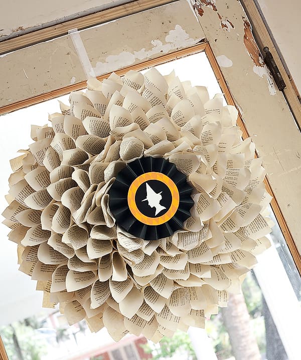 Book Page Witch Wreath