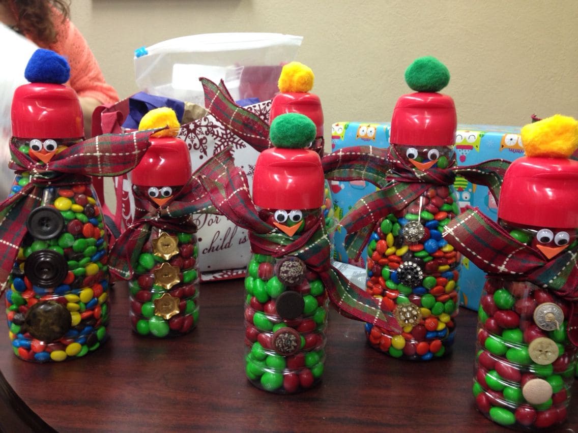 Candy-Filled Snowmen Gift Bottles