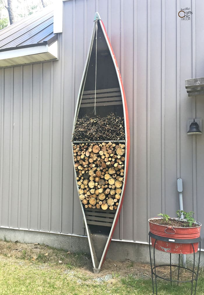 Canoe Wall Firewood Storage
