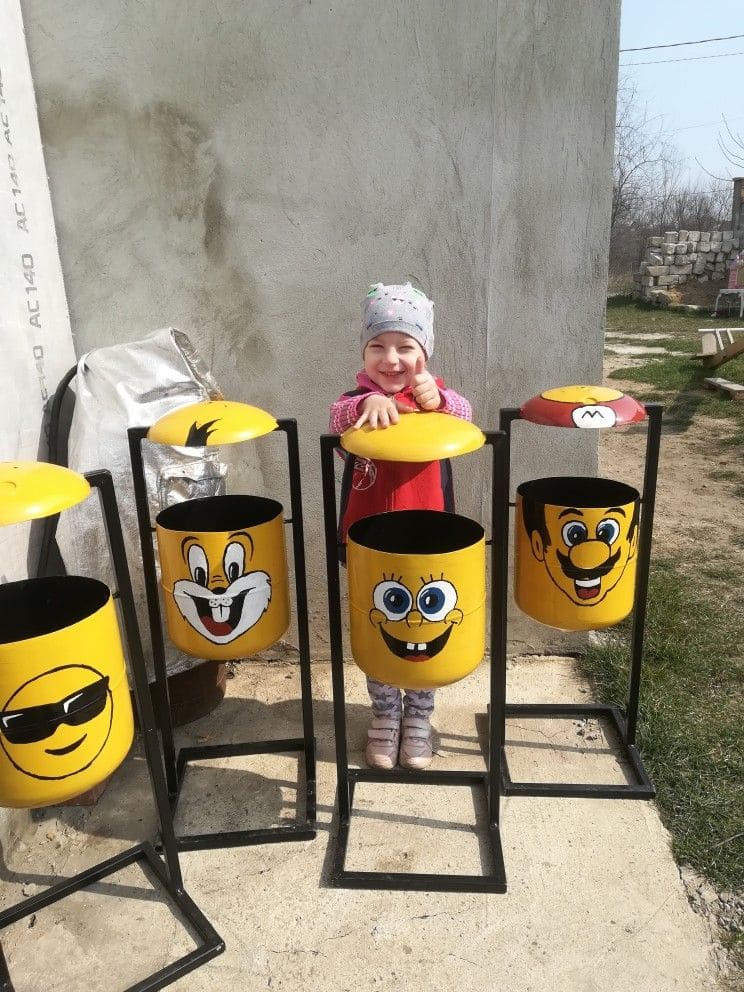 Cartoon Character Trash Bins