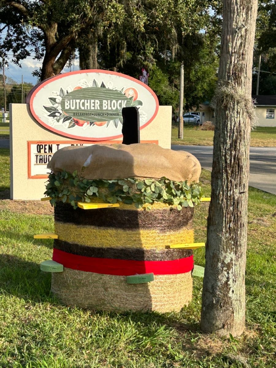 Cheeseburger Hay Bale Display
