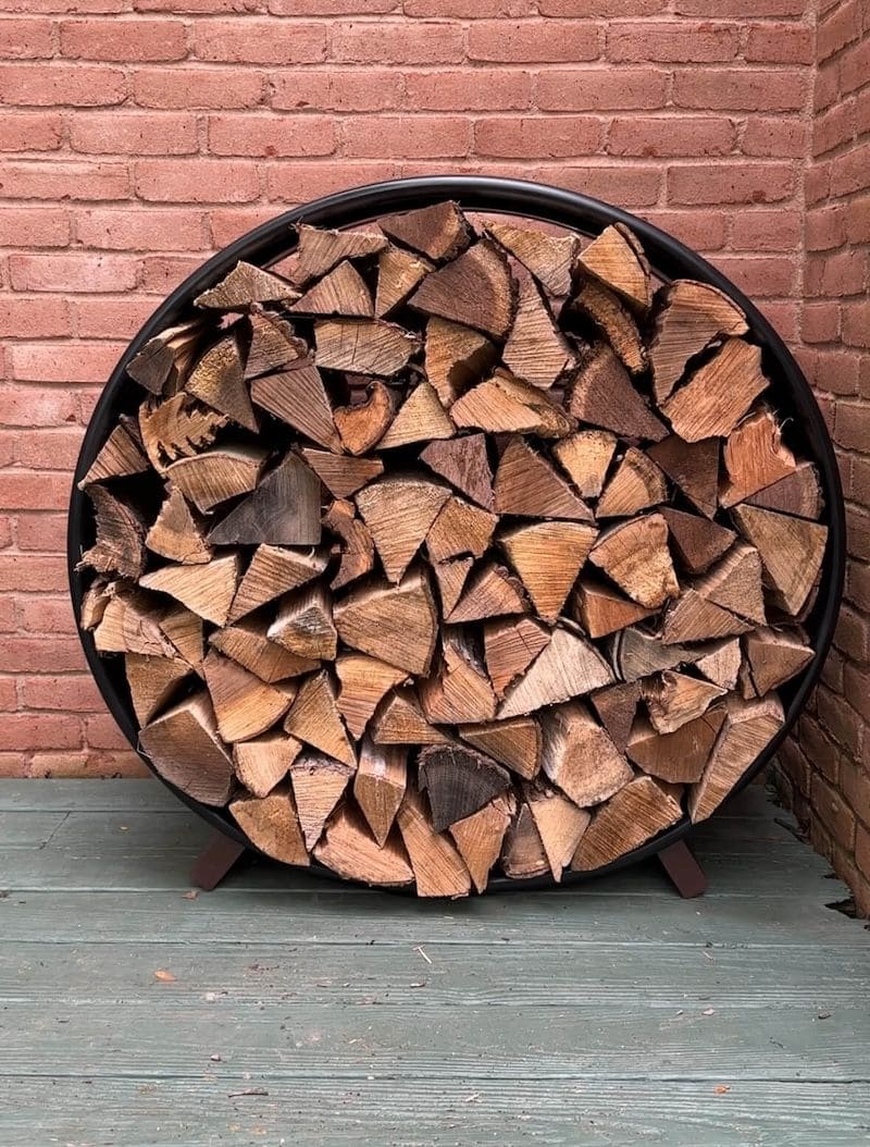 Circular Driftwood Firewood Rack