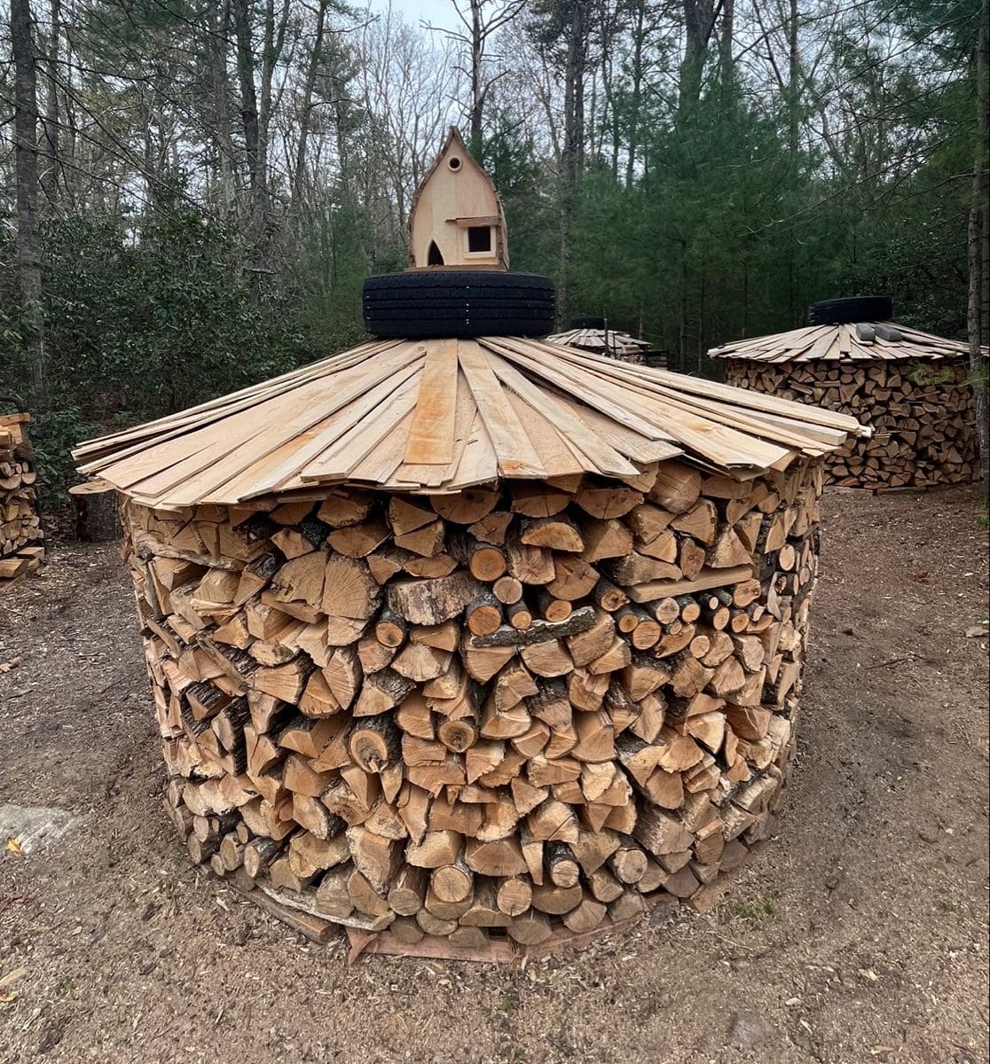 Circular Firewood Hut Storage