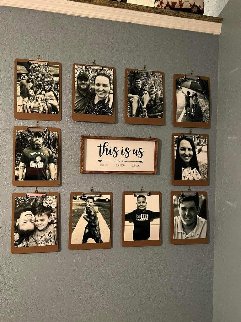 Clipboard Family Photo Wall