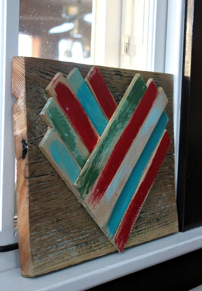 Colorful Wood Shim Heart