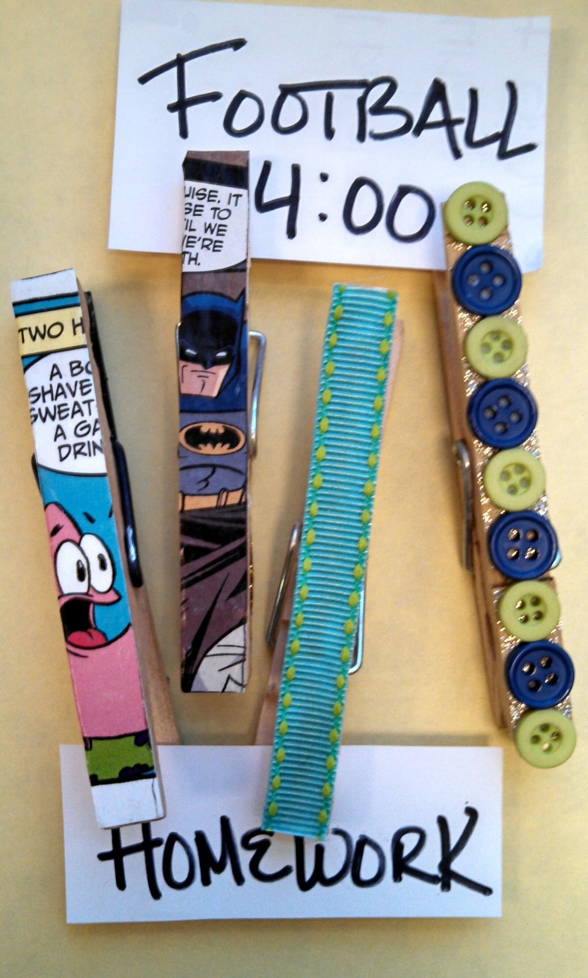 Comic Strip Clothespin Clips