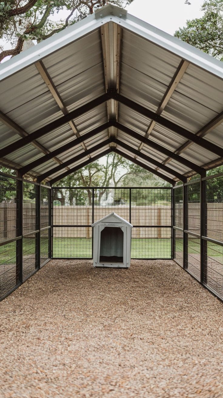 Covered Dog Run with All-Weather Protection