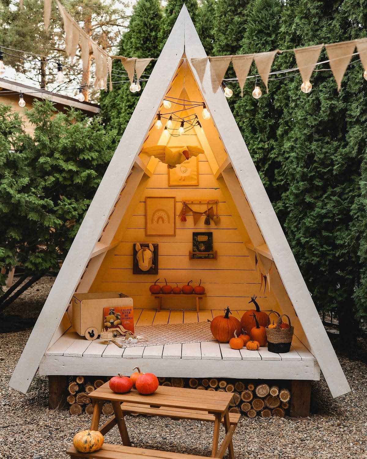 Cozy A-Frame Pumpkin Nook