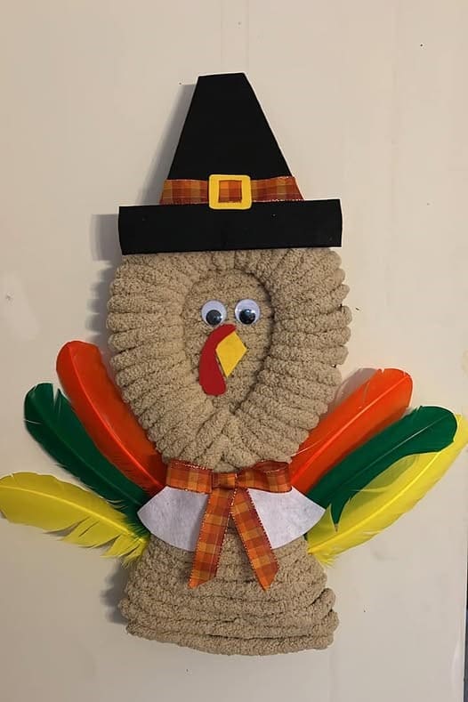 Cozy Mop Head Turkey Wreath