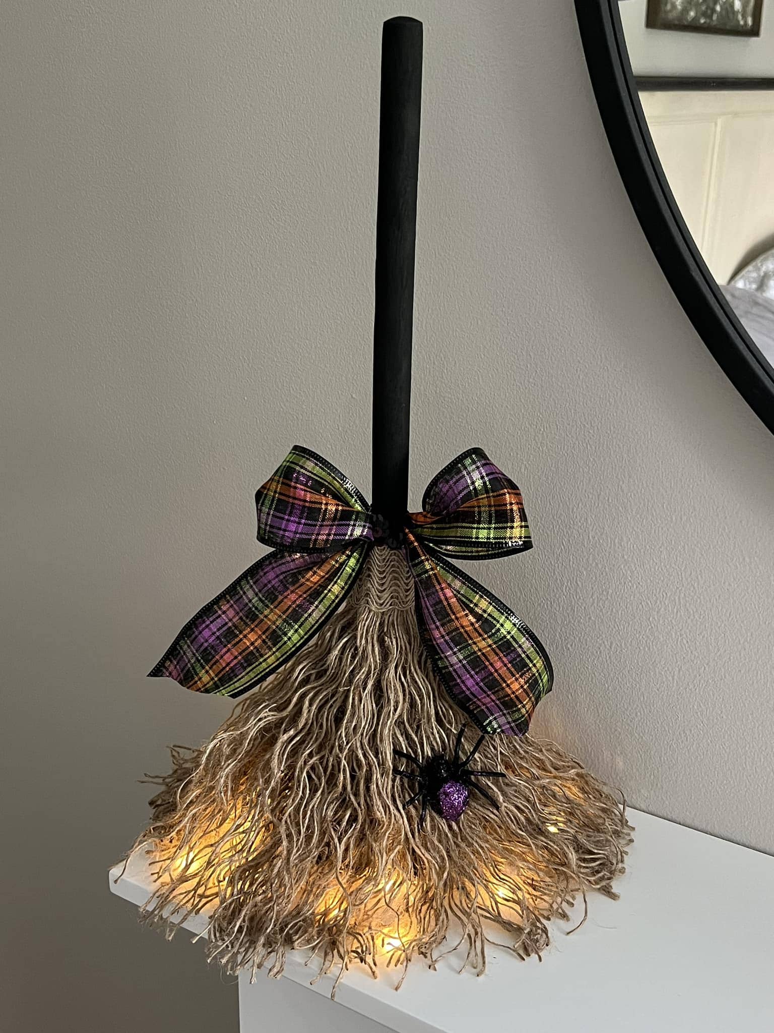Cozy Mop Witch Broom With Lights