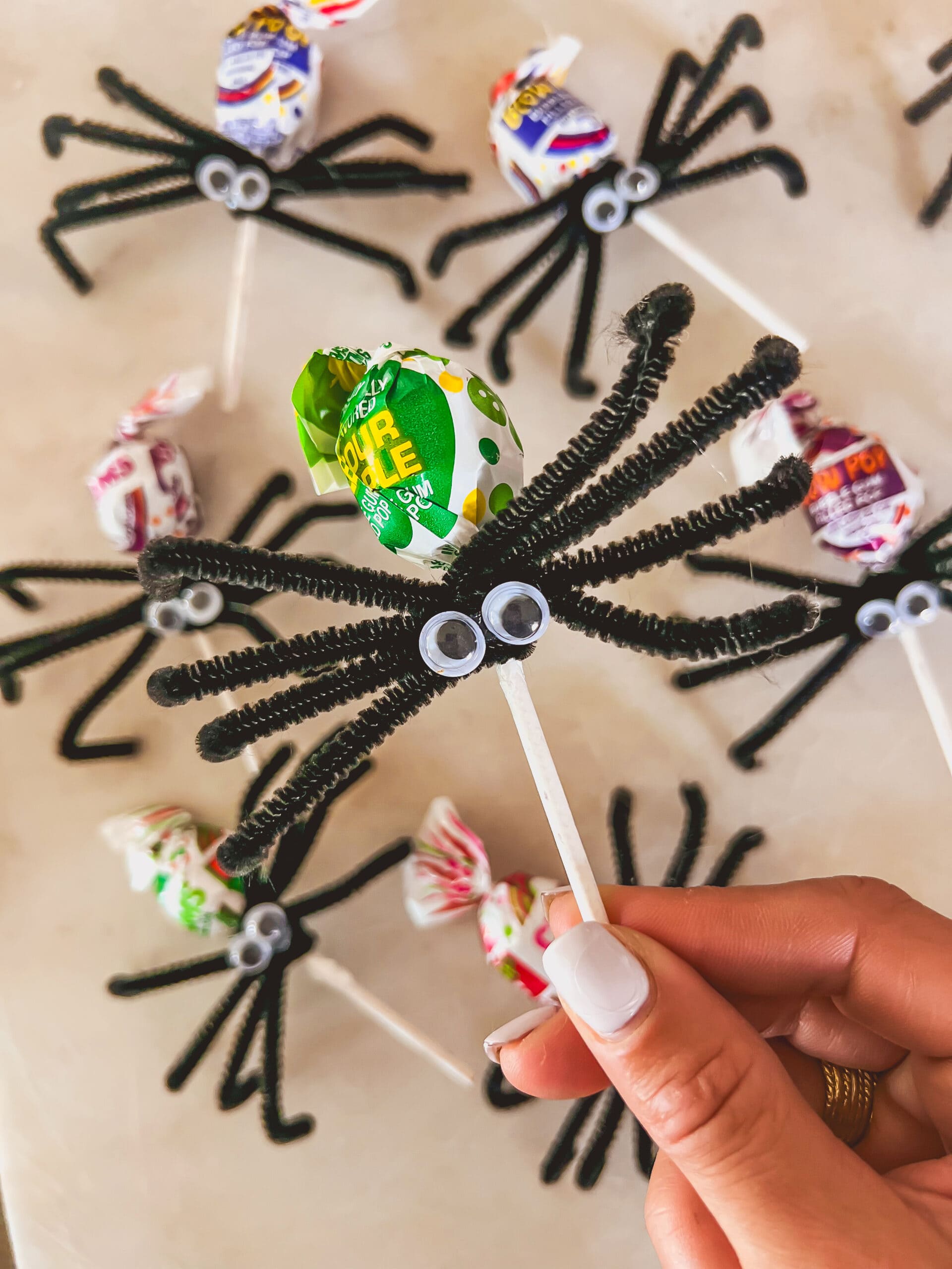 Creepy-Cute Spider Lollipops