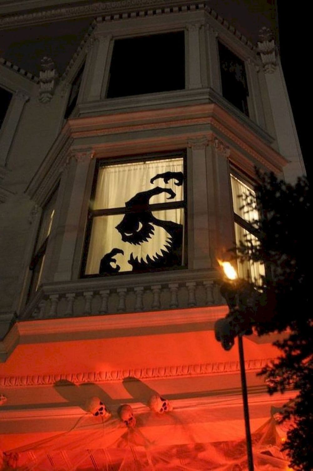 Creepy Monster Window Silhouette Halloween