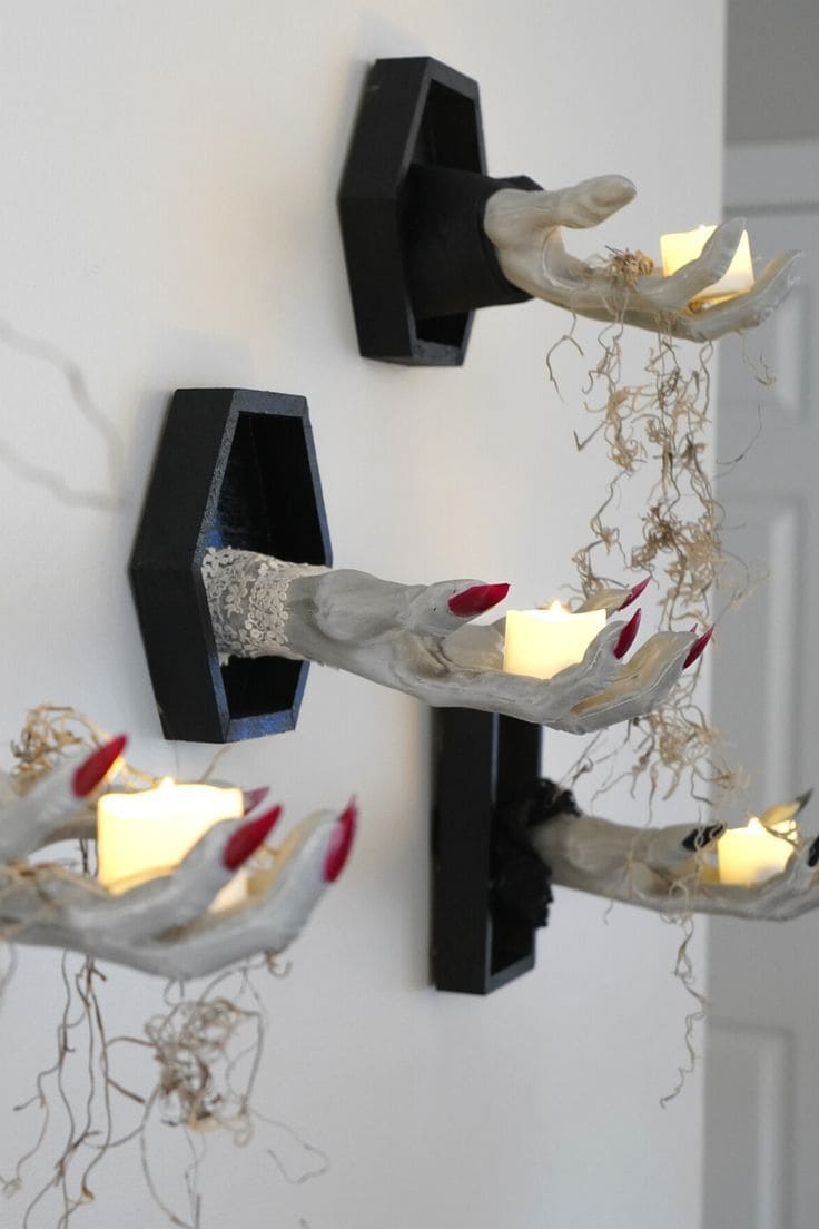 Creepy Witch Hand Wall Sconces
