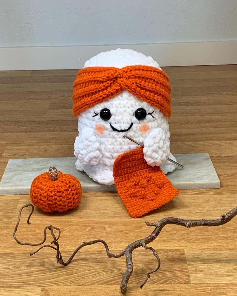 Crochet Ghost with Headwrap