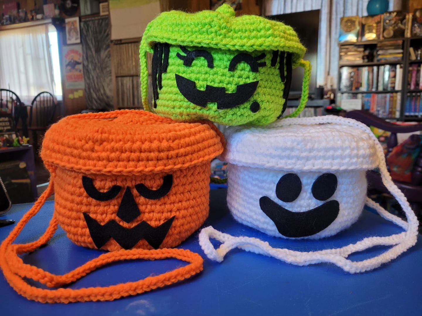 Crochet Halloween Character Treat Buckets
