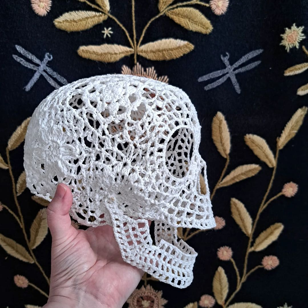 Crochet Lace Skull Decoration