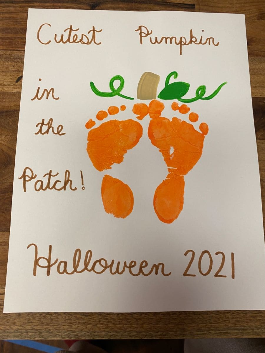 Cutest Pumpkin in the Patch Footprint Art