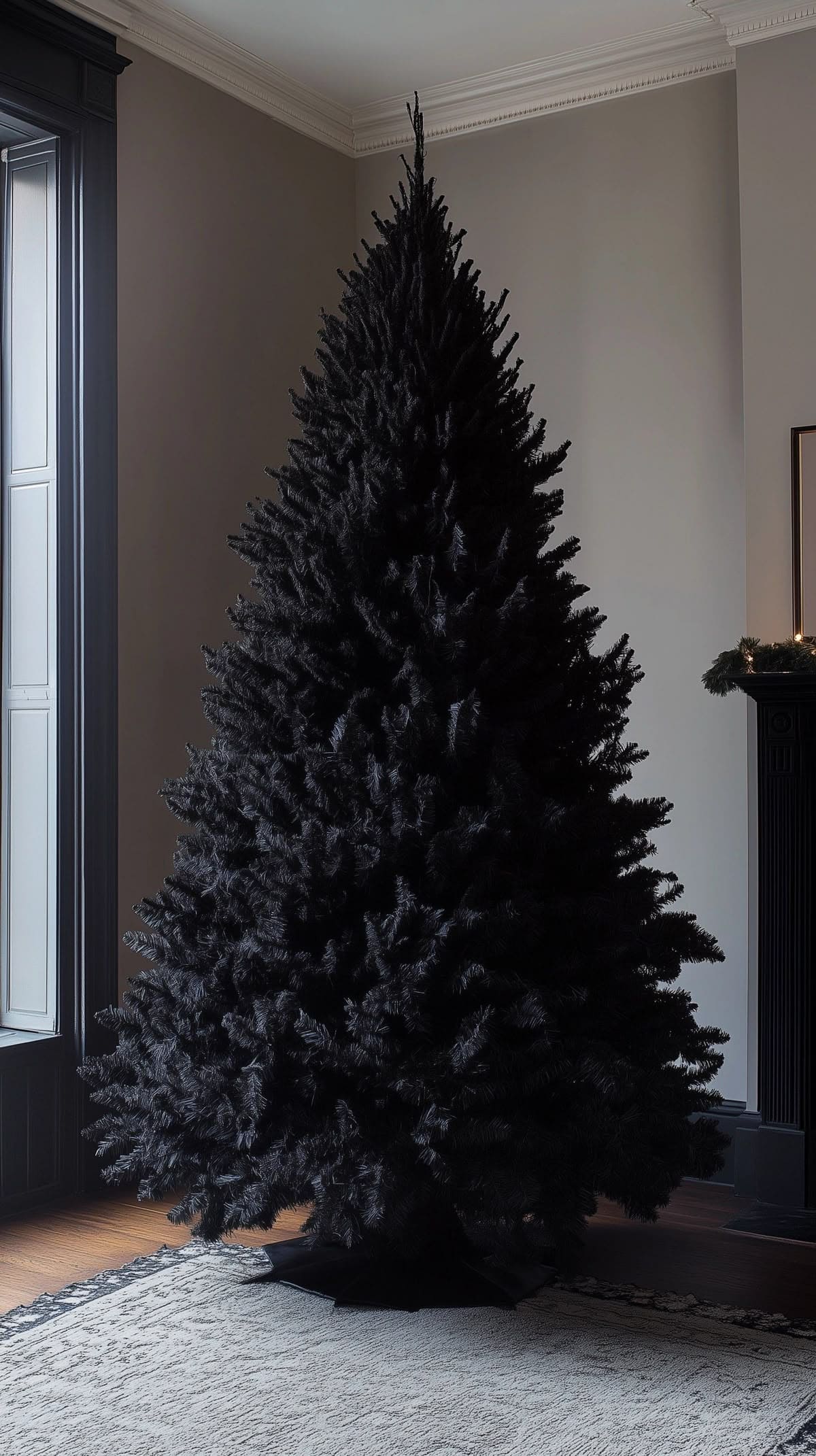 DIY Matte Black Halloween Tree
