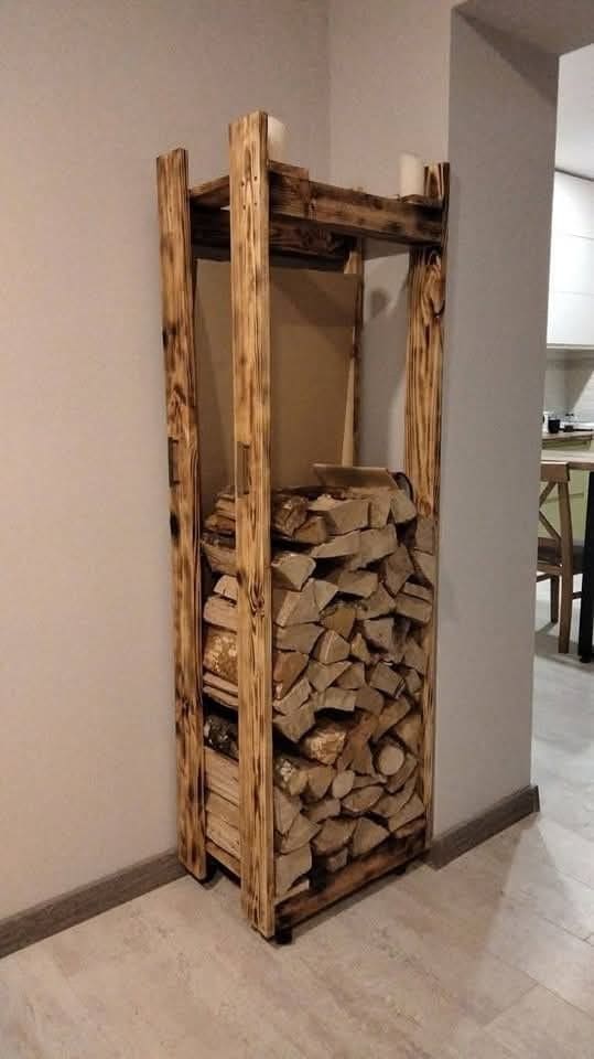DIY Rustic Firewood Storage Rack