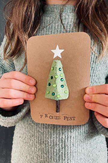 Egg Carton Christmas Tree Card