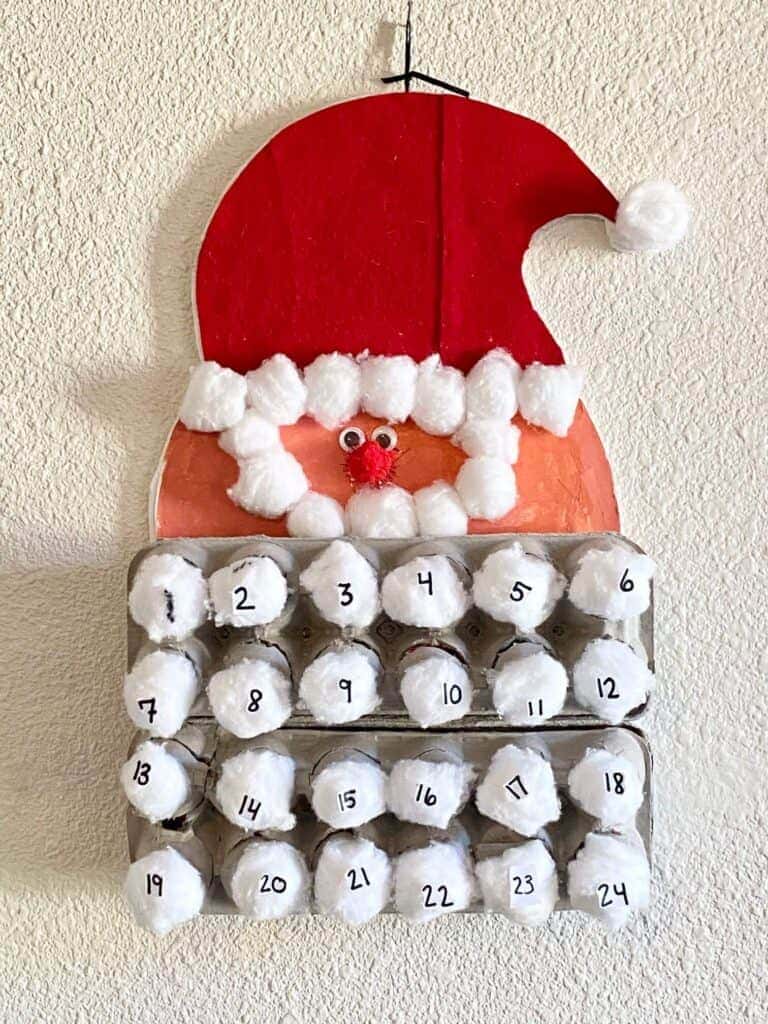 Egg Carton Santa Advent Calendar