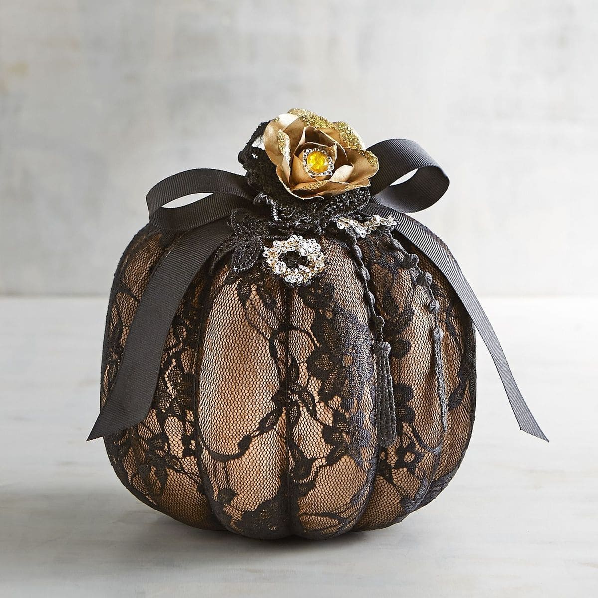 Elegant Black Lace Pumpkin