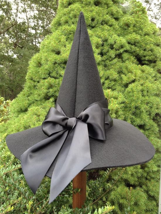 Elegant Witch Hat With Oversized Satin Bow
