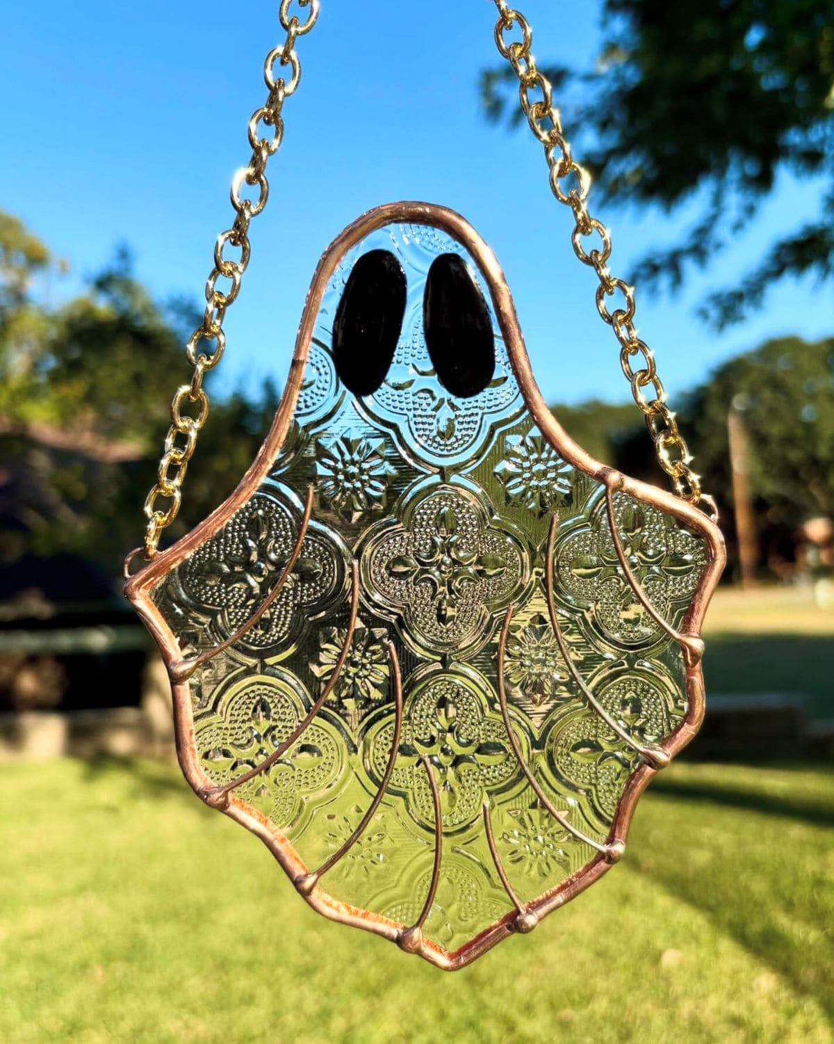 Embossed Glass Ghost Suncatcher