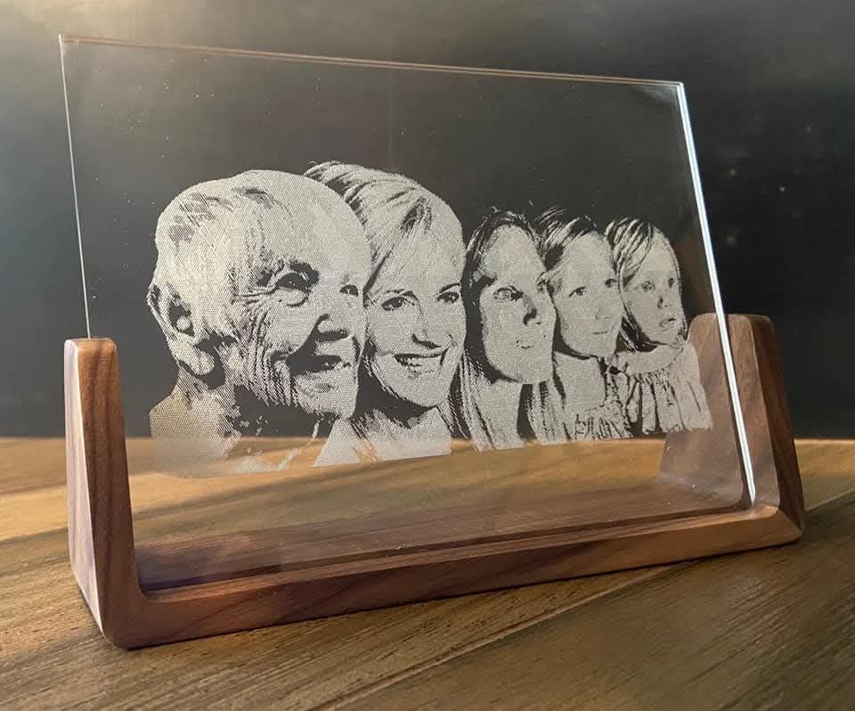 Engraved Glass Family Portrait