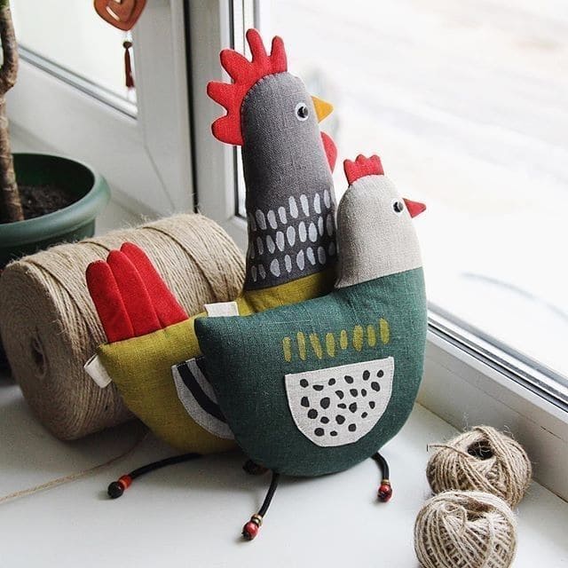 Fabric Hens