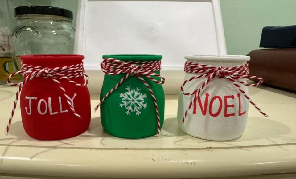 Festive Holiday Jars with Paint & Twine