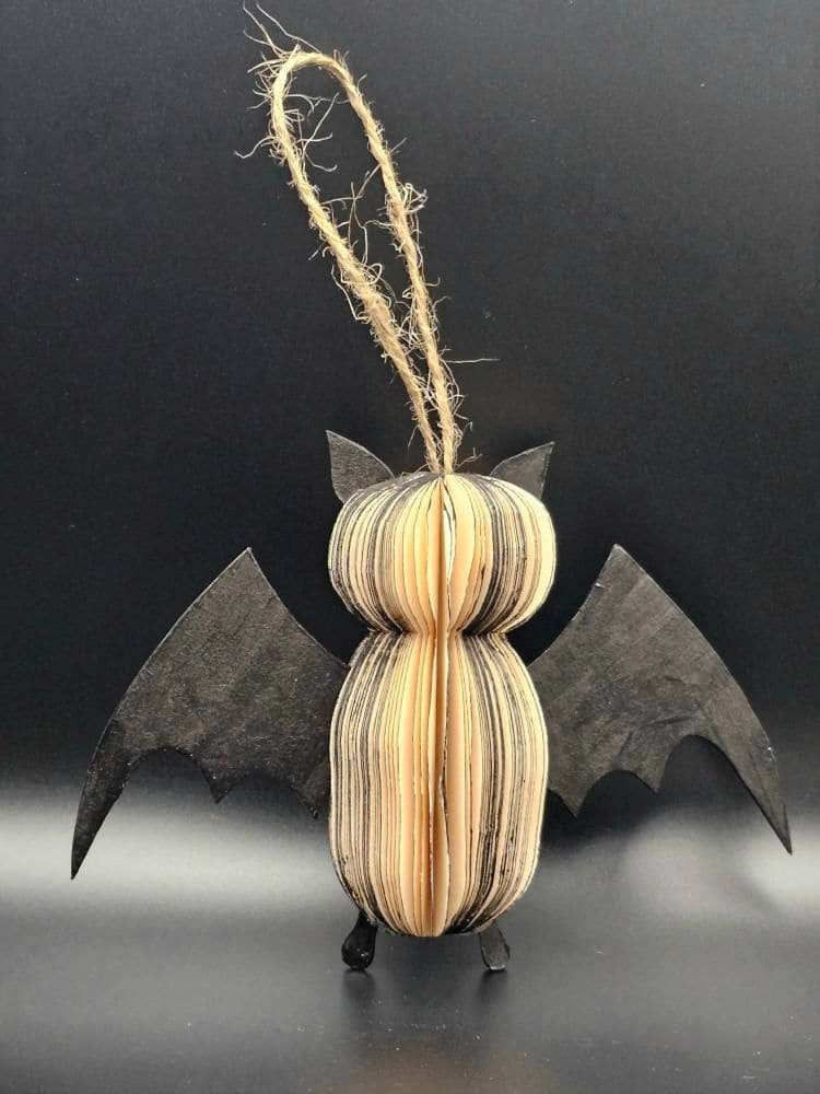 Folded Book Page Bat Ornament