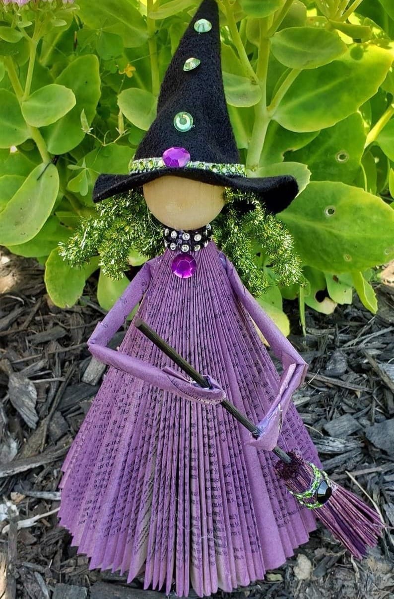 Folded Book Page Witch Doll