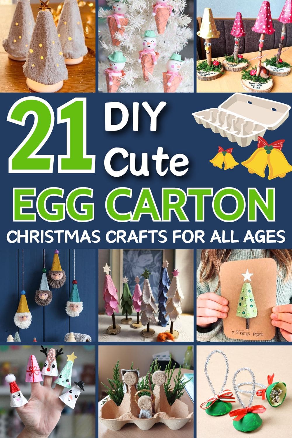 20+ Cute Christmas Crafts from Egg Cartons for All Ages