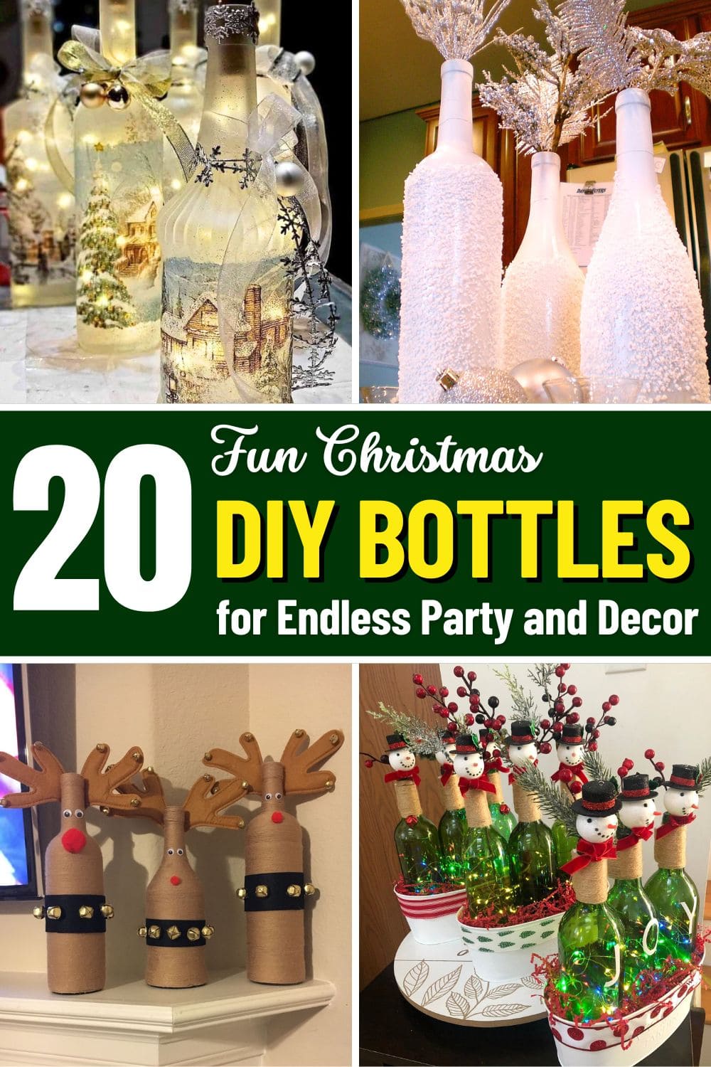20 Gorgeous DIY Christmas Bottle Decorations That Light Up the Holidays