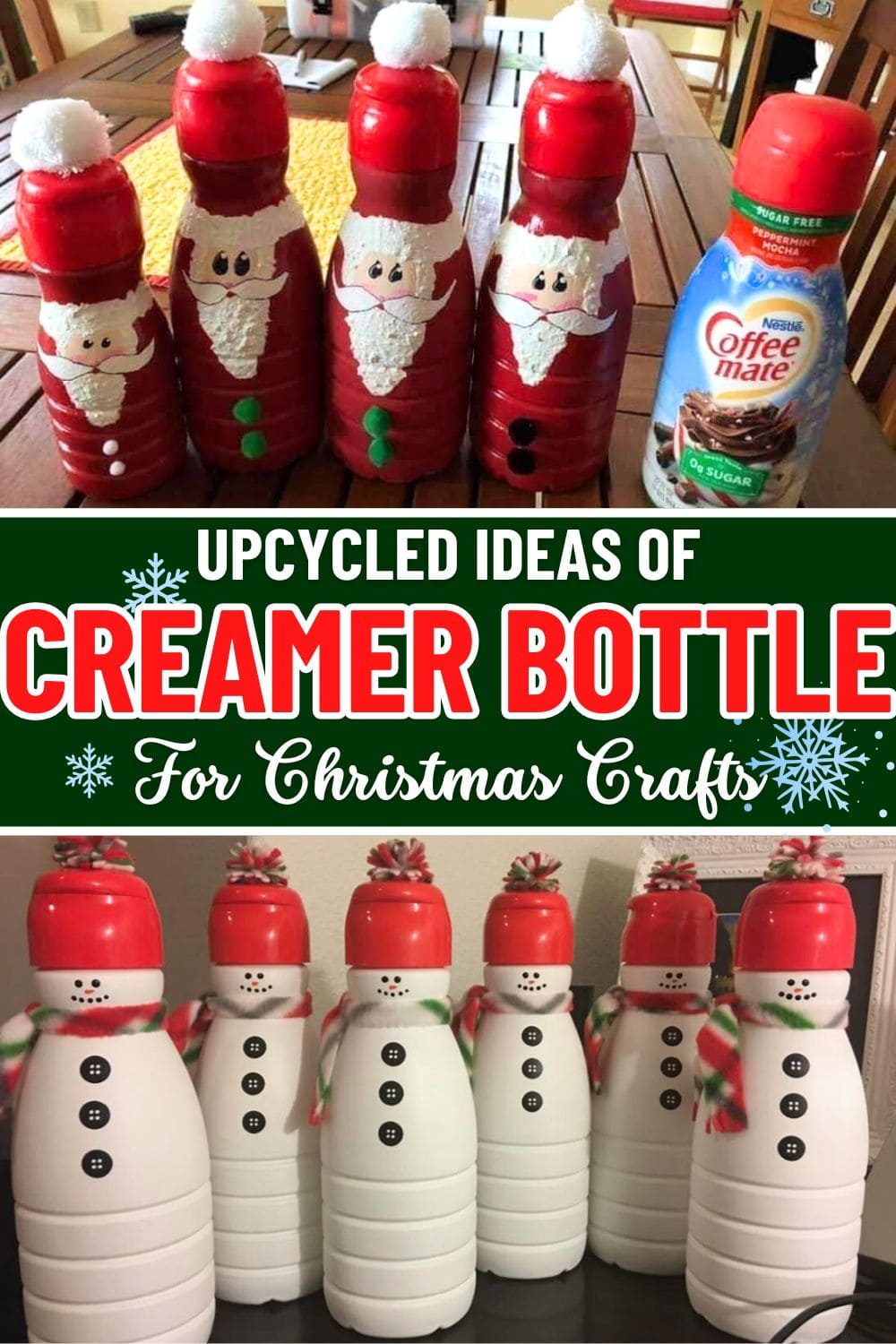 These 15 Genius Christmas Crafts Will Make You Rethink Throwing Out Creamer Bottles