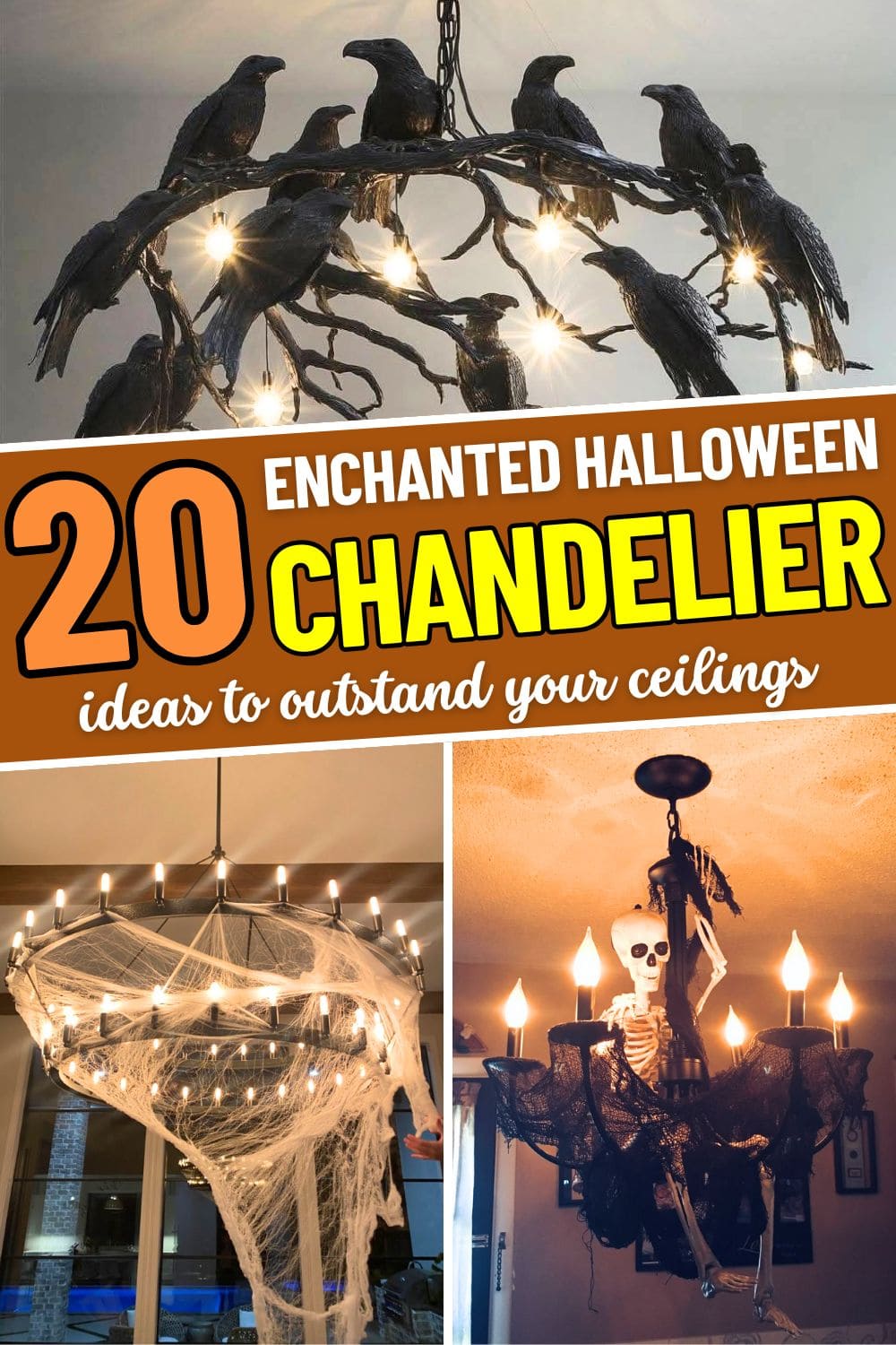 21 Halloween Chandelier Ideas to Make Your Ceiling the Star of the Scare