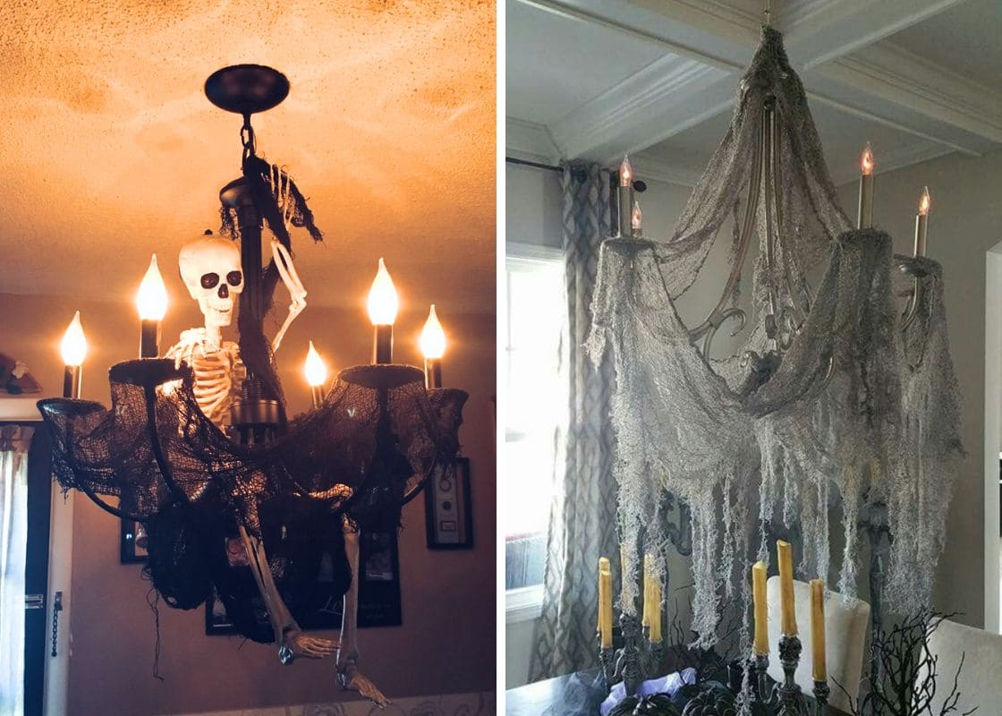 21 Halloween Chandelier Ideas to Make Your Ceiling the Star of the Scare