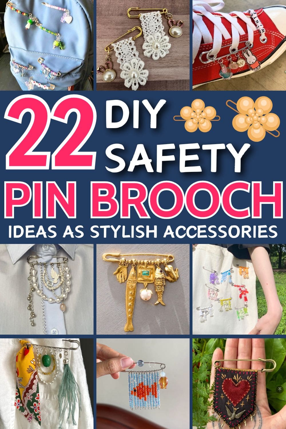 22 Pretty DIY Safety Pin Brooch Ideas for a Personalized Look