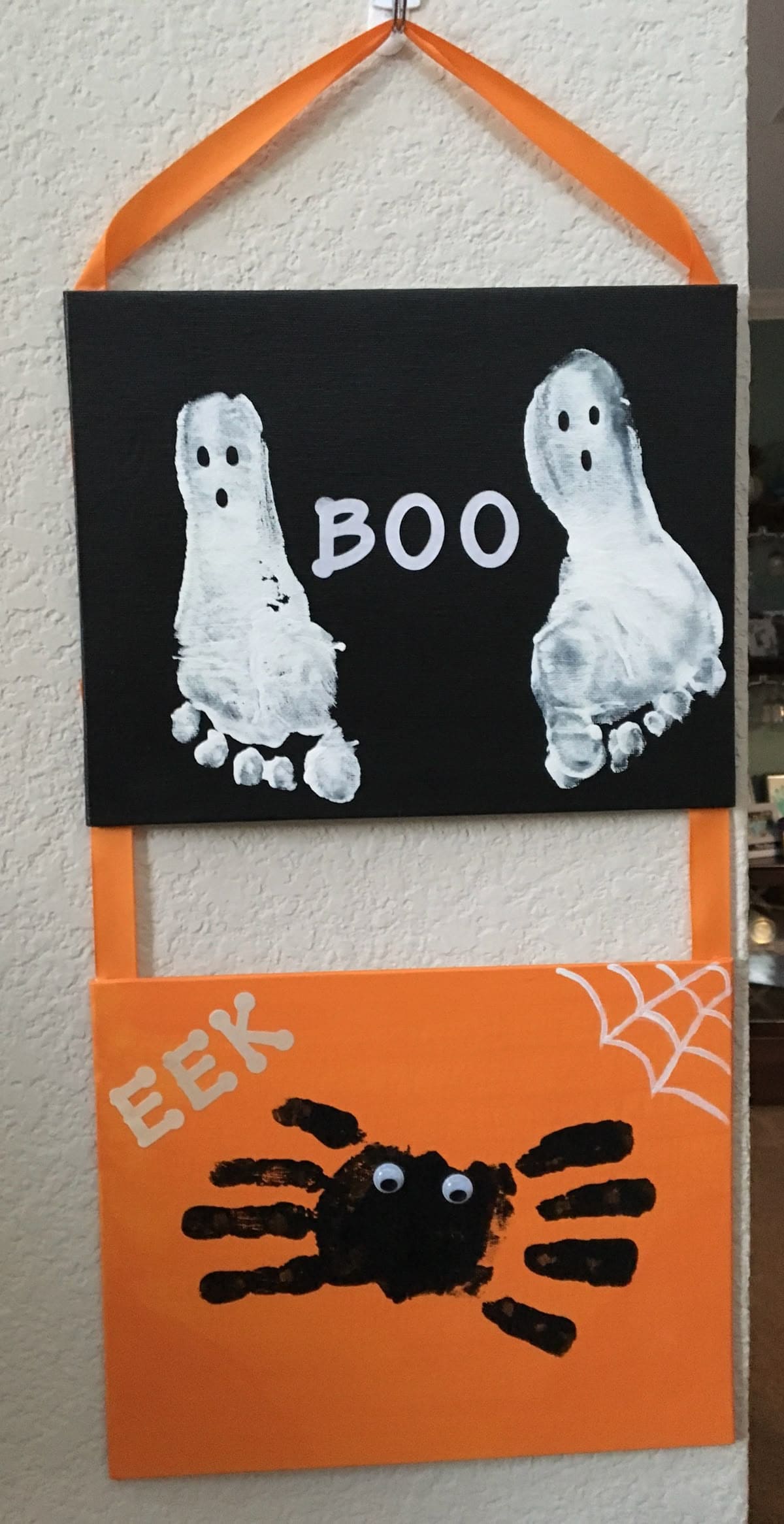 Ghost and Spider Handprint and Footprint Sign