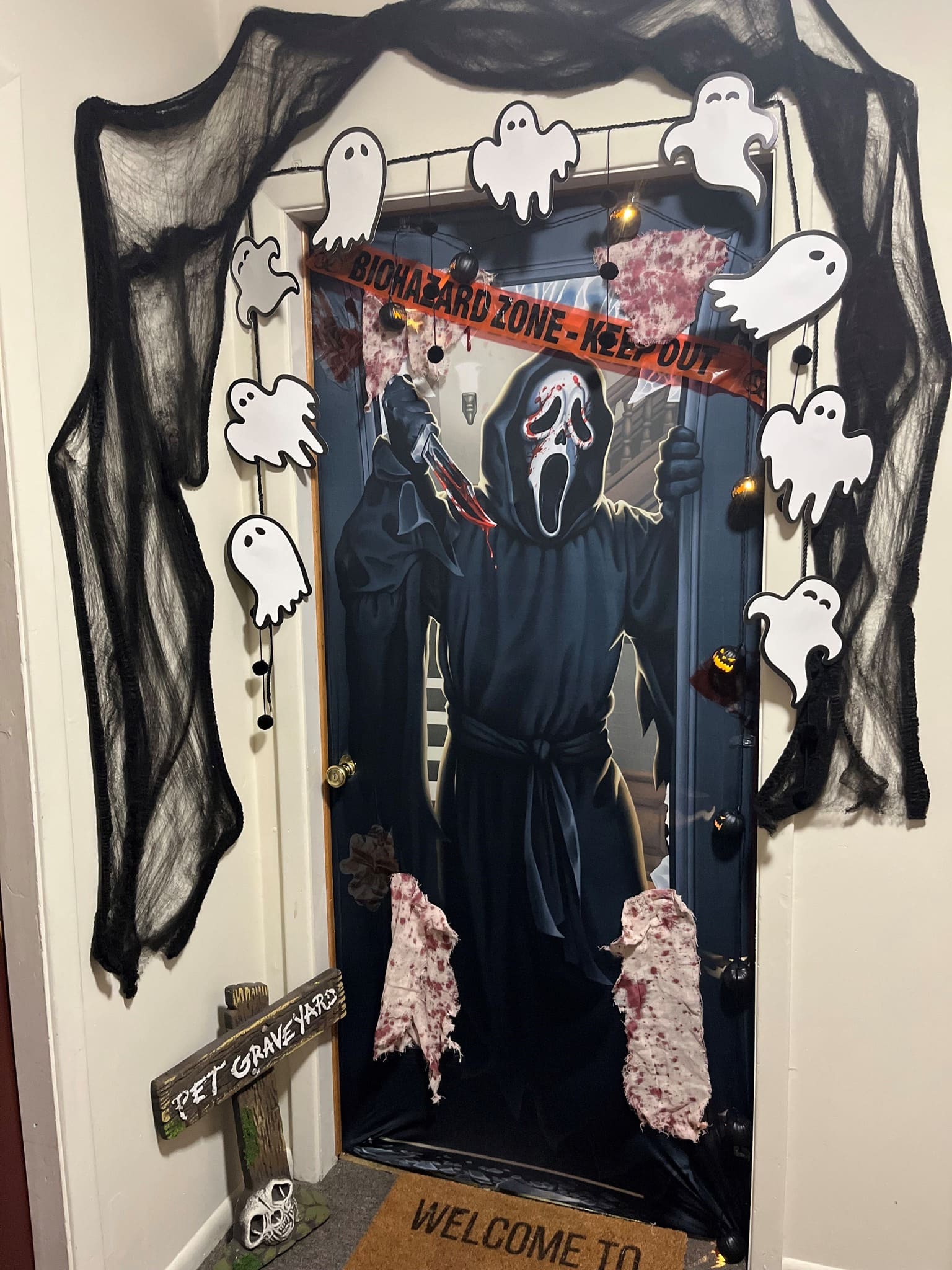 Ghostface Biohazard Zone Door