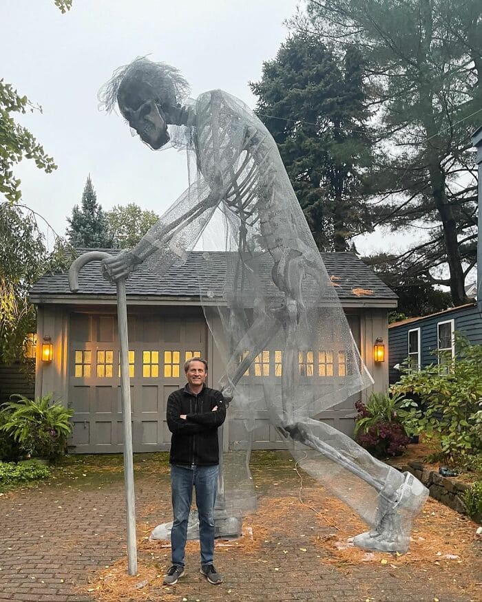 Ghostly Giant on the Driveway